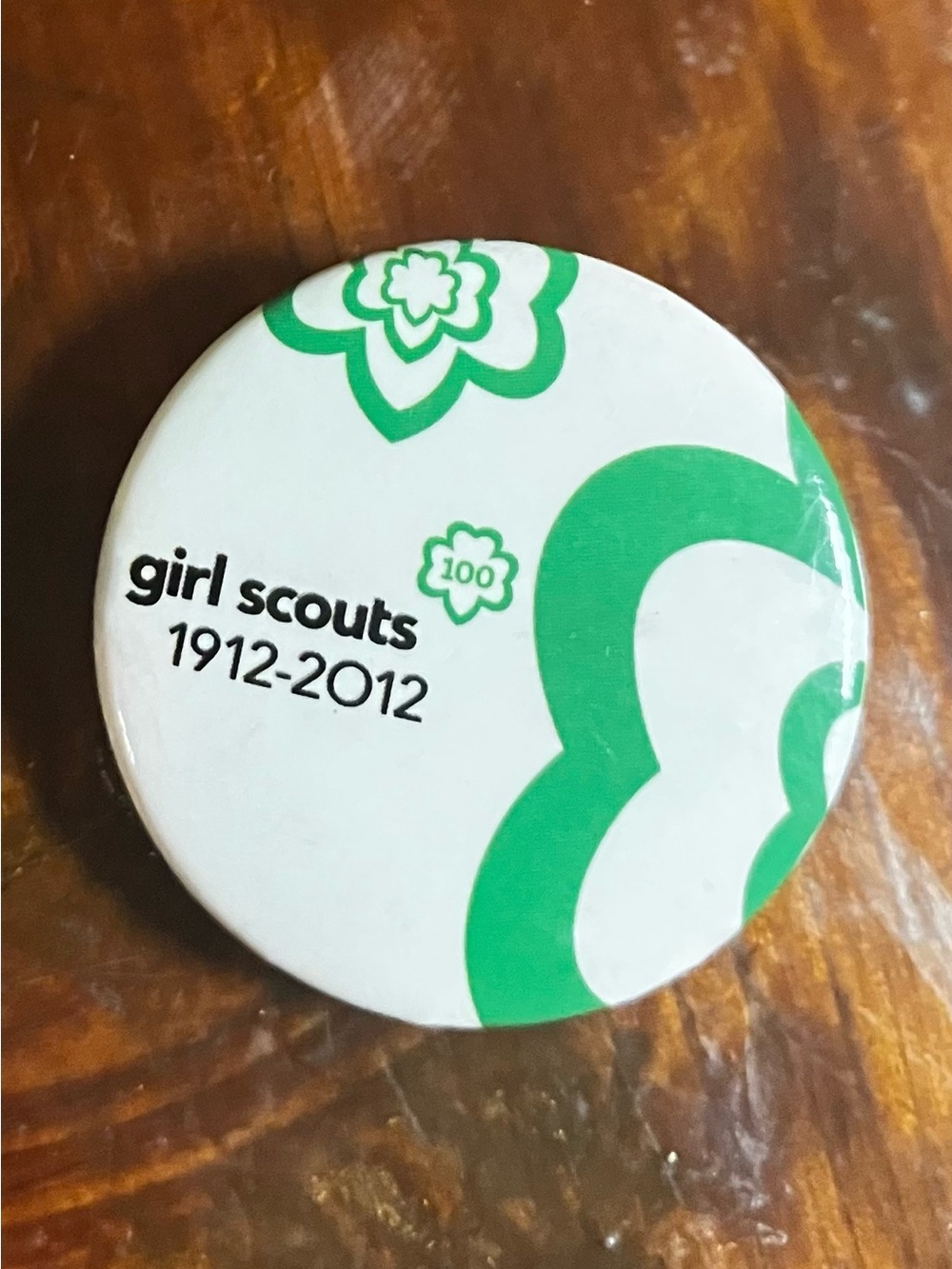 1912-2012 Girl Scouts Centennial Limited Edition Green & White Pin